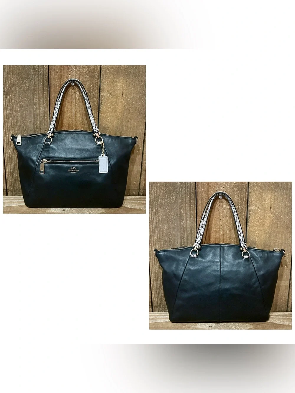 Coach: 5 Piece Set: Prairie Python Satchel with Free Wristlet, Scarfs & Dust Bag
